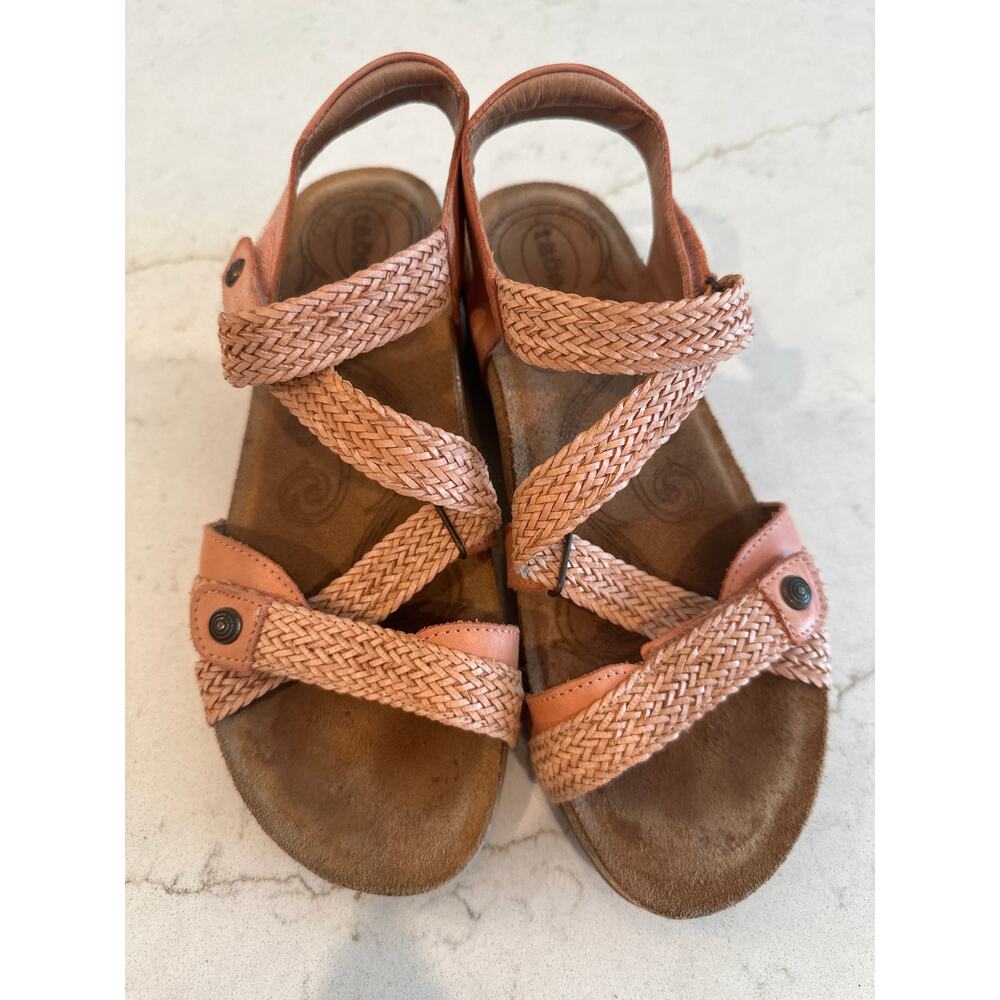 Taos Braided Strappy Sandals Womens 39 US 8.5-9 Pink Comfort Boho Leather - Picture 4 of 13